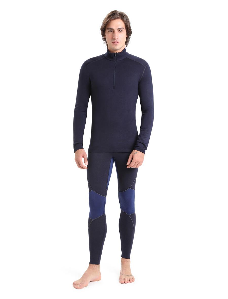 Base Layers Icebreaker Merino 260 Tech Long Sleeve Half Zip Thermal Top Męskie Granatowe | PL 1562FDNM